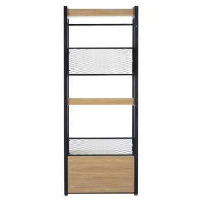 Etajeră cu sertare, stejar/negru, KILOS NEW TIP 1