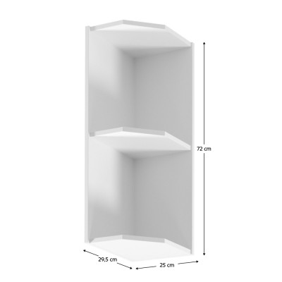 Etajeră superioară de colţ, alb, bucătăria ROYAL