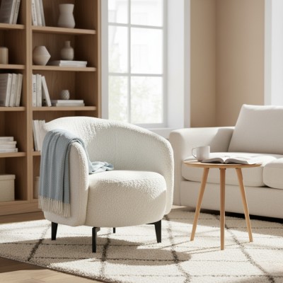 Fotoliu, alb / negru, PRESO