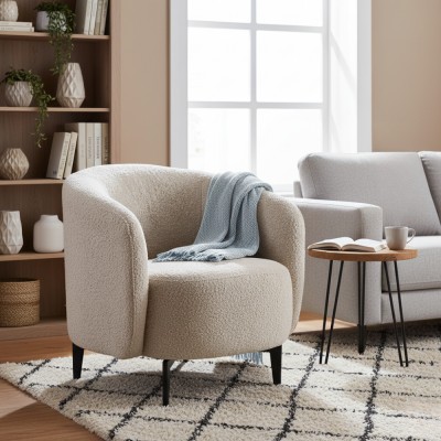 Fotoliu, bej / negru, PRESO