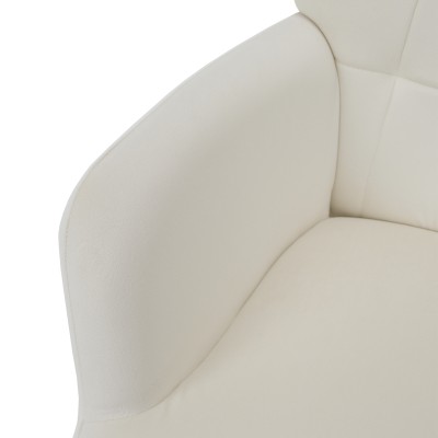 Fotoliu cu suport pentru picioare, alb Velvet ţesătură/negru, HABEN