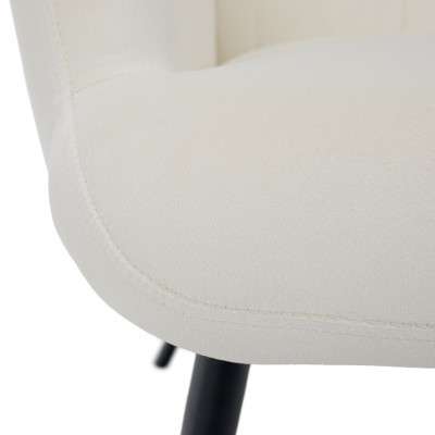Fotoliu cu suport pentru picioare, alb Velvet ţesătură/negru, HABEN