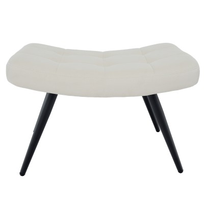 Fotoliu cu suport pentru picioare, alb Velvet ţesătură/negru, HABEN