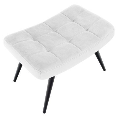 Fotoliu cu suport pentru picioare, gri deschis ţesătură Velvet/negru, HABEN