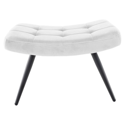 Fotoliu cu suport pentru picioare, gri deschis ţesătură Velvet/negru, HABEN