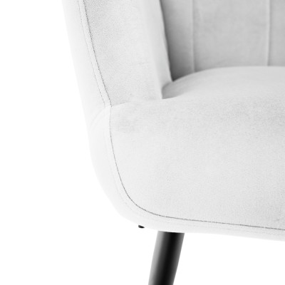 Fotoliu cu suport pentru picioare, gri deschis ţesătură Velvet/negru, HABEN