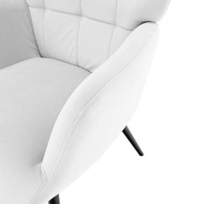 Fotoliu cu suport pentru picioare, gri deschis ţesătură Velvet/negru, HABEN