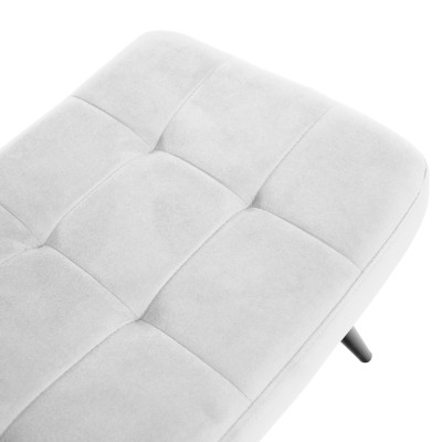 Fotoliu cu suport pentru picioare, gri deschis ţesătură Velvet/negru, HABEN