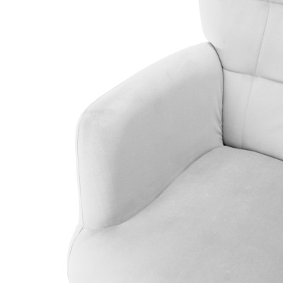 Fotoliu cu suport pentru picioare, gri deschis ţesătură Velvet/negru, HABEN