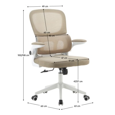 Fotoliu de birou, bej/alb, RAKIN