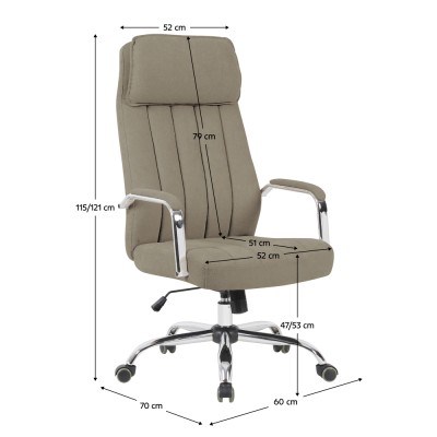 Fotoliu de birou, bej/crom, JODY