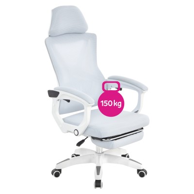 Fotoliu de birou, gri deschis/alb, portanţă 150 kg, MALVIN