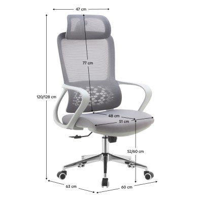 Fotoliu de birou, gri, FOSTER TYP 1