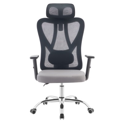 Fotoliu de birou, gri închis/gri deschis/crom, portanţă 150 kg, ADEMIR