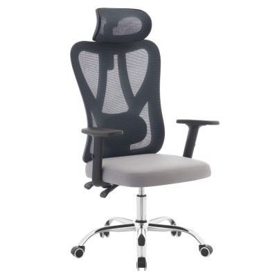 Fotoliu de birou, gri închis/gri deschis/crom, portanţă 150 kg, ADEMIR