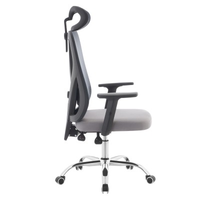 Fotoliu de birou, gri închis/gri deschis/crom, portanţă 150 kg, ADEMIR