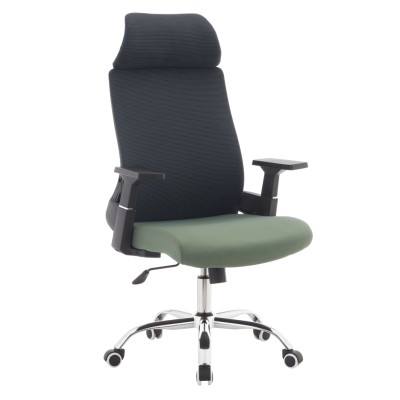 Fotoliu de birou, gri închis/verde/crom, portanţă 150 kg, HOLGER
