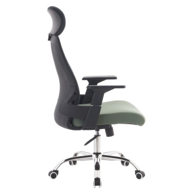 Fotoliu de birou, gri închis/verde/crom, portanţă 150 kg, HOLGER