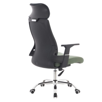 Fotoliu de birou, gri închis/verde/crom, portanţă 150 kg, HOLGER