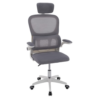 Fotoliu de birou, gri/alb, FERIS