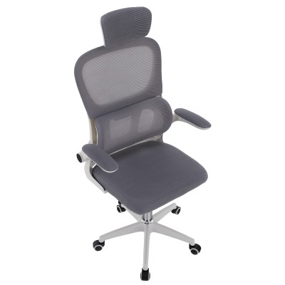 Fotoliu de birou, gri/alb, FERIS