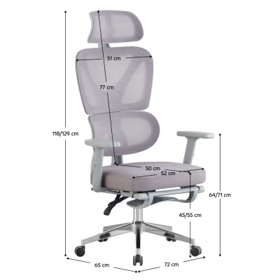 Fotoliu de birou, gri/crom, DEMOS