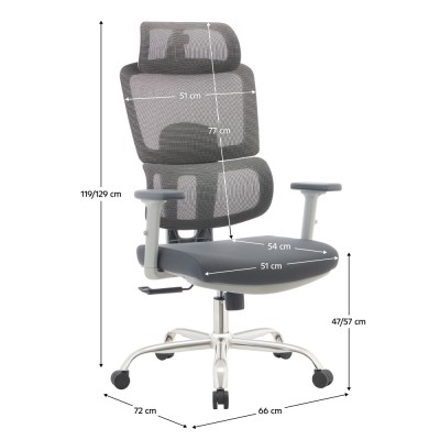 Fotoliu de birou, gri/crom, portanţă 150 kg, BYRON
