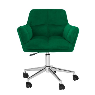 Fotoliu de birou, material catifea smarald/crom, HAGRID NEW