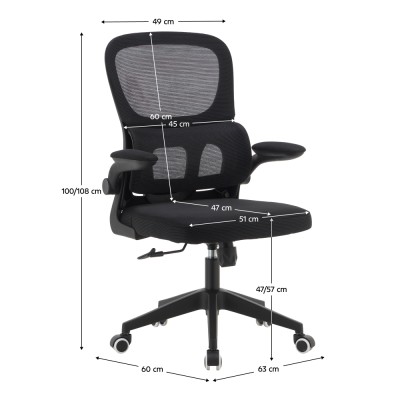 Fotoliu de birou, negru, RAKIN