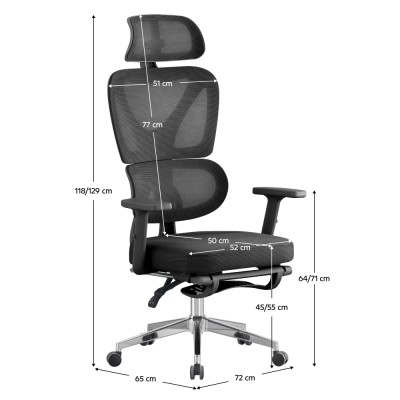 Fotoliu de birou, negru/crom, DEMOS