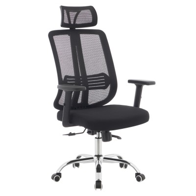 Fotoliu de birou, negru/crom, portanţă 150 kg, DUVAL