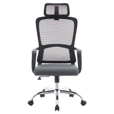 Fotoliu de birou, negru/gri/crom, portanţă 150 kg, RANDY