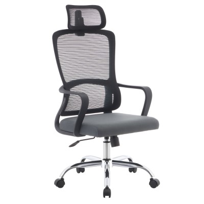 Fotoliu de birou, negru/gri/crom, portanţă 150 kg, RANDY