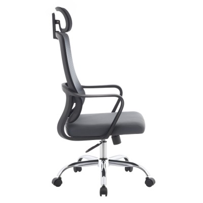 Fotoliu de birou, negru/gri/crom, portanţă 150 kg, RANDY