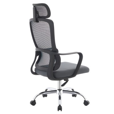 Fotoliu de birou, negru/gri/crom, portanţă 150 kg, RANDY