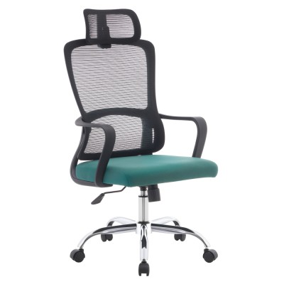 Fotoliu de birou, negru/verde/crom, portanţă 150 kg, RANDY