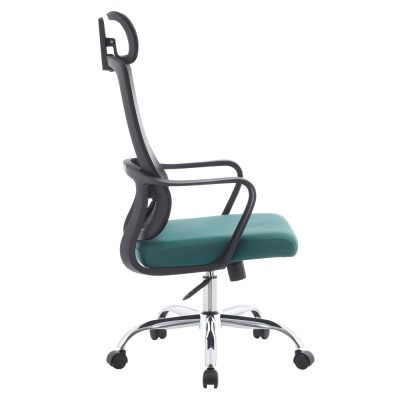 Fotoliu de birou, negru/verde/crom, portanţă 150 kg, RANDY