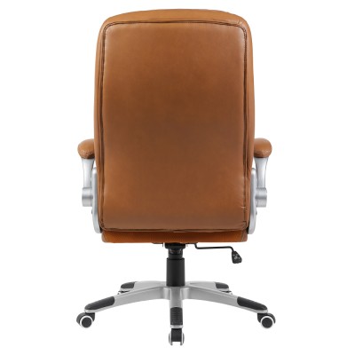 Fotoliu de birou, piele ecologică maro/argintiu, portanţă 150 kg, GREKO