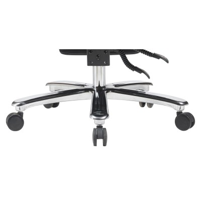 Fotoliu de birou, piele ecologică neagră/crom, portanţă 150 kg, URIEN