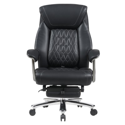 Fotoliu de birou, piele ecologică neagră/crom, portanţă 150 kg, URIEN