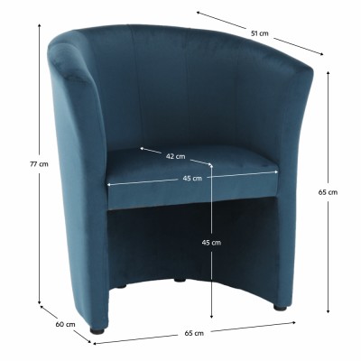 Fotoliu de club, albastru, CUBA