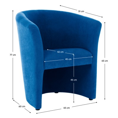 Fotoliu de club, albastru, CUBA