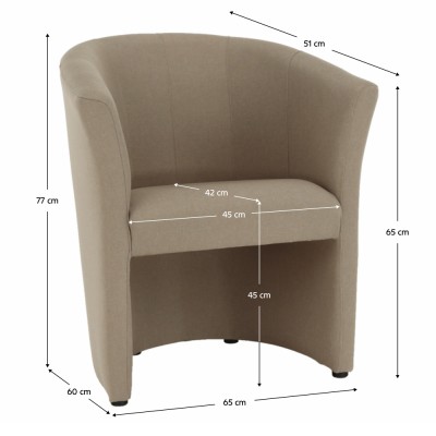 Fotoliu de club, bej, CUBA