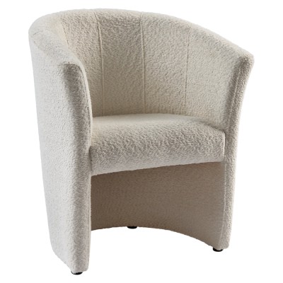 Fotoliu de club, material textil crem Coral, CUBA