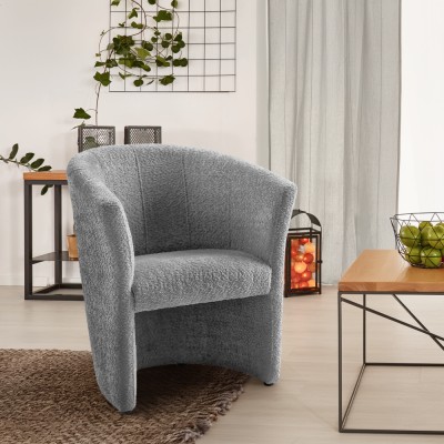 Fotoliu de club, material textil gri Coral, CUBA