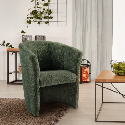 Fotoliu de club, material textil verde Coral, CUBA