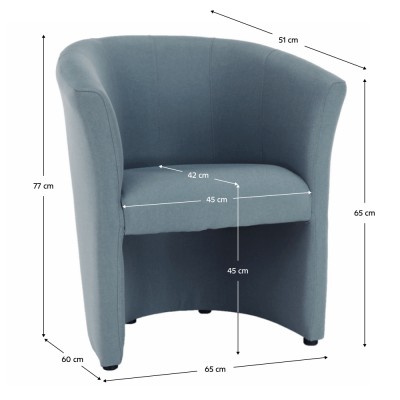 Fotoliu de club, mentol, CUBA