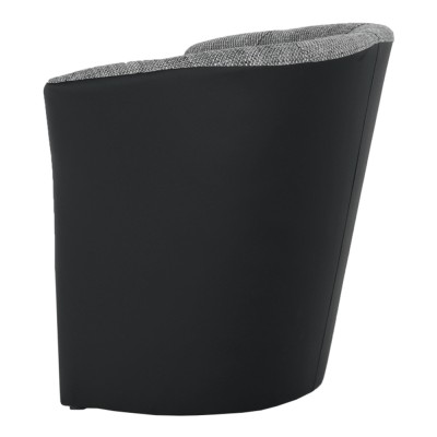 Fotoliu de club, piele eco Damasko negru/material gri, CUBA
