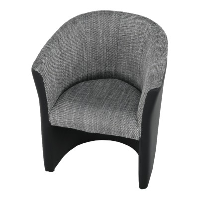 Fotoliu de club, piele eco Damasko negru/material gri, CUBA
