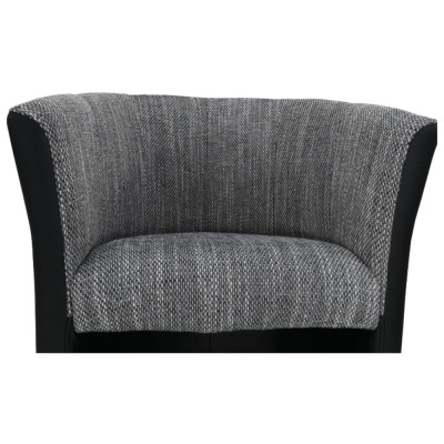 Fotoliu de club, piele eco Damasko negru/material gri, CUBA